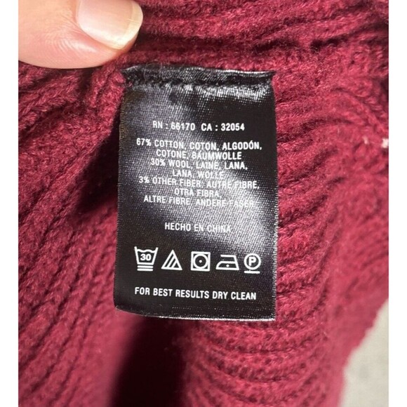 Leif Notes Skirt Wool Blend Fit And Flare Women’s Size M Burgundy‎ Chunky Knit - Picture 8 of 12